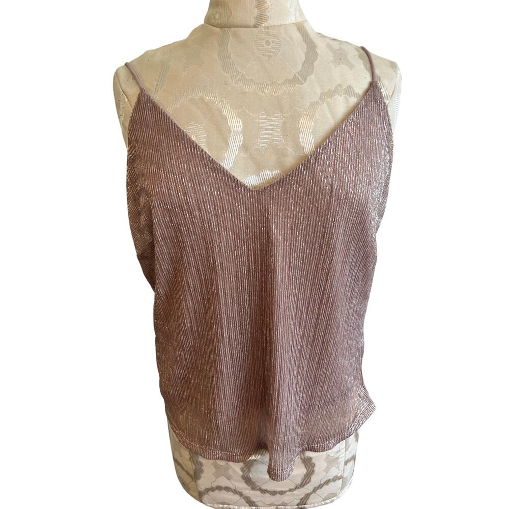 Paperoc Sparkly Shimmer Blush Pink Tank Top Small